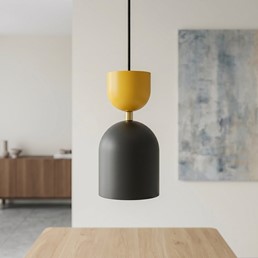 Lampa Wisząca GAUDI 1 Czarny/Pomarańczowy