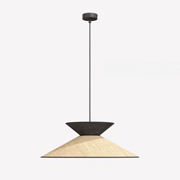 Lampa Wisząca SOFTA 1 Rattan/Czarny