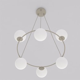 Lampa Wisząca AZURA 6 Beżowy/Biały