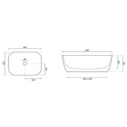 Umywalka Nablatowa BIANKA Beżowy