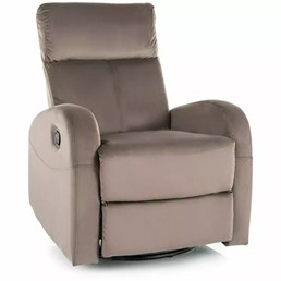 Fotel Rozkładany OLIMP Velvet Cappuccino/Czarny