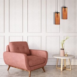 Lampa Wisząca OZISA 1L Czarny/Brązowy