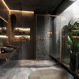 Kabina Prysznicowa SOLAR 80x100 Złoty Szczotkowany