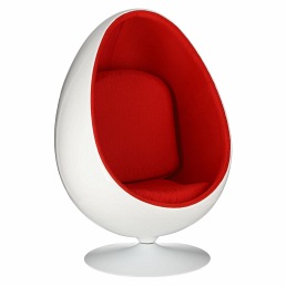 Fotel OVALIA CHAIR Biało-Czerwony