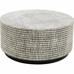 Stolik Kawowy PIANO Fi76cm Czarny/Biały