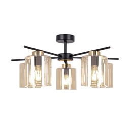 Lampa Sufitowa AURELIA K-5522 Czarny/Złoty/Bursztynowy