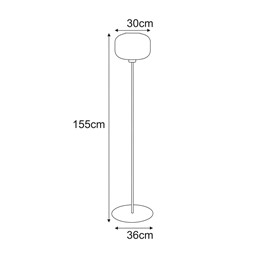 Lampa Podłogowa CLARK K-5655 Bursztynowy/Czarny