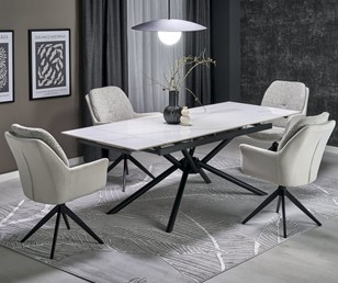 Stół Rozkładany VITORINO (160-220)x90 cm Biały/Czarny