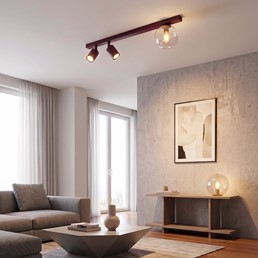 Lampa Sufitowa BASTER 3 Burgundowy/Transparentny