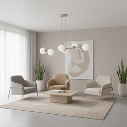 Lampa Wisząca MAGNUS 6 Beżowy/Biały