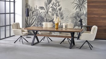 Stół Rozkładany BARON (200-350)x100 cm Orzechowy/Czarny