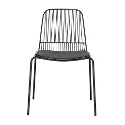 Krzesło z Poduszką PU WILLY Black Czarny