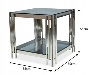 Ława FOSSIL B 55x55 Srebrny/Dymiony