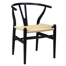 Krzesło Drewniane VALI Czarny/Naturalny