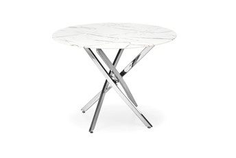 Stół RAYMOND 3 fi100 Srebrny/Biały