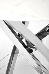 Stół RAYMOND 3 fi100 Srebrny/Biały