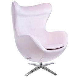 Fotel EGG Szeroki Velvet Jasny Różowy