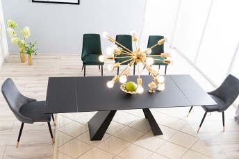 Krzesło PIANO Velvet Czarny/Złoty/Curry