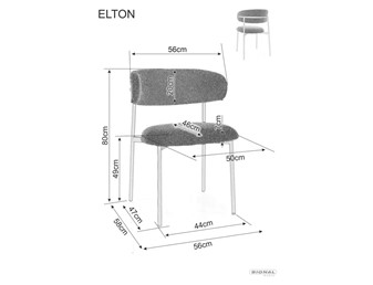 Krzesło ELTON Szary/Czarny Mat