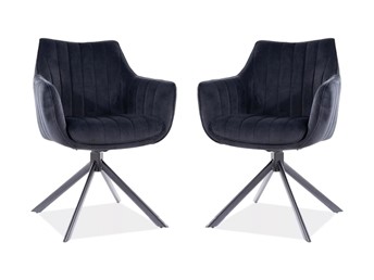 Zestaw 2x Krzesło AZALIA Velvet Czarny/Czarny Bluvel 19