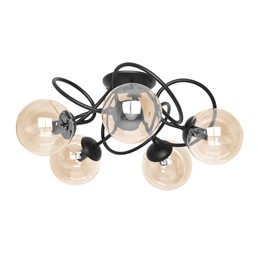 Lampa Sufitowa FLORO K-5127 Czarny/Bursztynowy