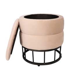 Pufa Velvet P3-FX (B) Beżowy/Czarny