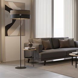 Lampa Podłogowa KARBON LP1 Czarny/Brązowy