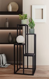 Stojak Na Kwiaty z Punktem Świetlnym KAJA HOME KS-17 Czarny