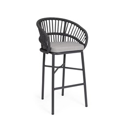 Krzesło Barowe Ogrodowe ODIVELAS Czarny