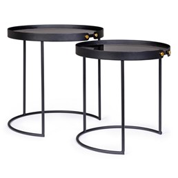 Zestaw Stolików Kawowych ZEINA ROUND fi43 Czarny