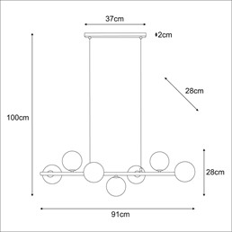 Lampa Wisząca FILO K-5852 Biały/Czarny