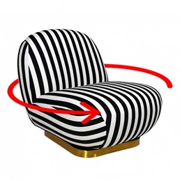 Fotel Obrotowy AZURE BiałyCzarny