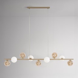 Lampa Wisząca LEMO K-5848 Biały/Beż/Bursztynowy