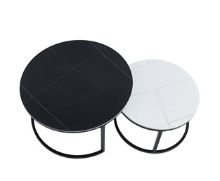 Ława L10-FX (A) 80/60 cm Czarny/Biały