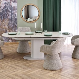 Stół Rozkładany FALONE (180-220)x90 Jasny Trawertyn/Kaszmirowy