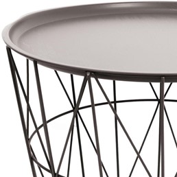 Stolik/Kosz AWINION fi52,5 Beżowy Ciemny