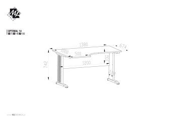 Biurko OPTIMAL 14 Sonoma