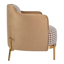 Fotel VENICE Biały/Brązowy/Złoty