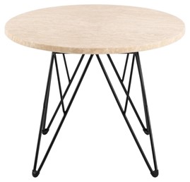 Stolik Kawowy PRUNUS fi55 Czarny/Trawertyn