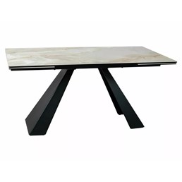 Stół Rozkładany SALVADORE Ceramic (240-160)x90cm Beż Połysk/Czarny Mat