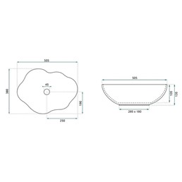 Umywalka Nablatowa PEARL RUSTSTONE Beżowy