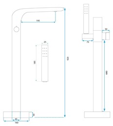 Bateria Wannowa Podłogowa CLARK Złoty