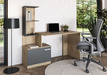 Biurko MISO Grafitowy/Dąb Artisan