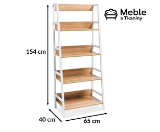 Regał OLSEN A Dąb/Biały