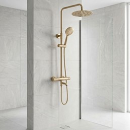 Zestaw Natryskowy z Termostatem LUNGO DIAMOND Złoty Szczotkowany