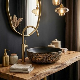 Umywalka Nablatowa BABILON Złoty