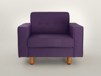 Fotel Zugo 96x84x80 Śliwkowy/Orzech