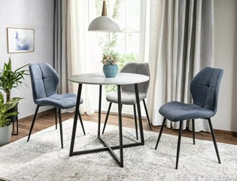 Stół LUNA fi90 Czarny/Biały