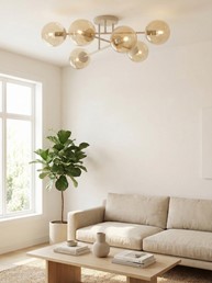 Lampa Sufitowa ROMA 6 Beżowy/Bursztynowy