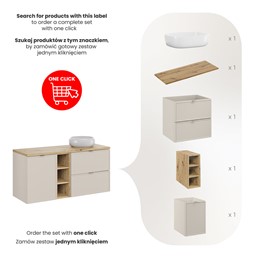 Zestaw Meblowy WIKI 120cm Dąb Artisan/Kaszmirowy Mat